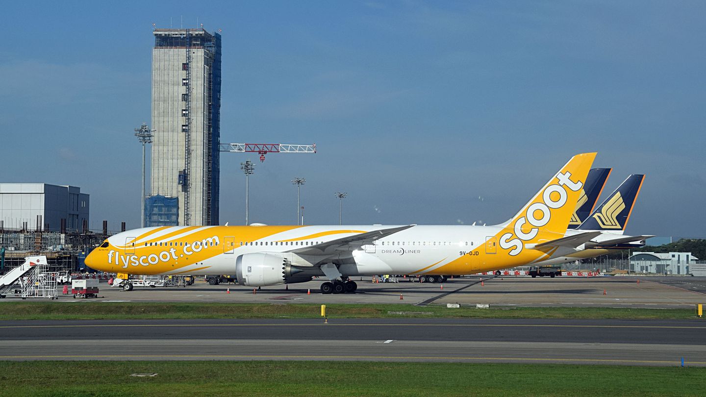 Jet von Scoot in Singapur