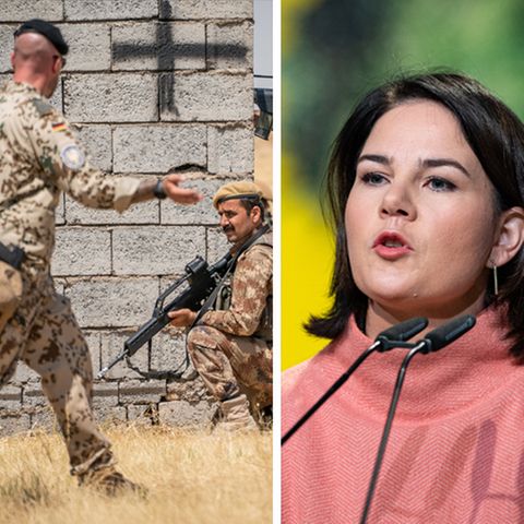 CDU-Außenpolitiker Röttgen (l.) ist gegen eine Beendigung des EInsatzes, Grünen-Chefin Baerbock dafür