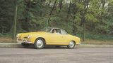 Das Creme-Schnittchen war ein Karmann Ghia, mit schwarzem Dach und eidottergelber Karosserie