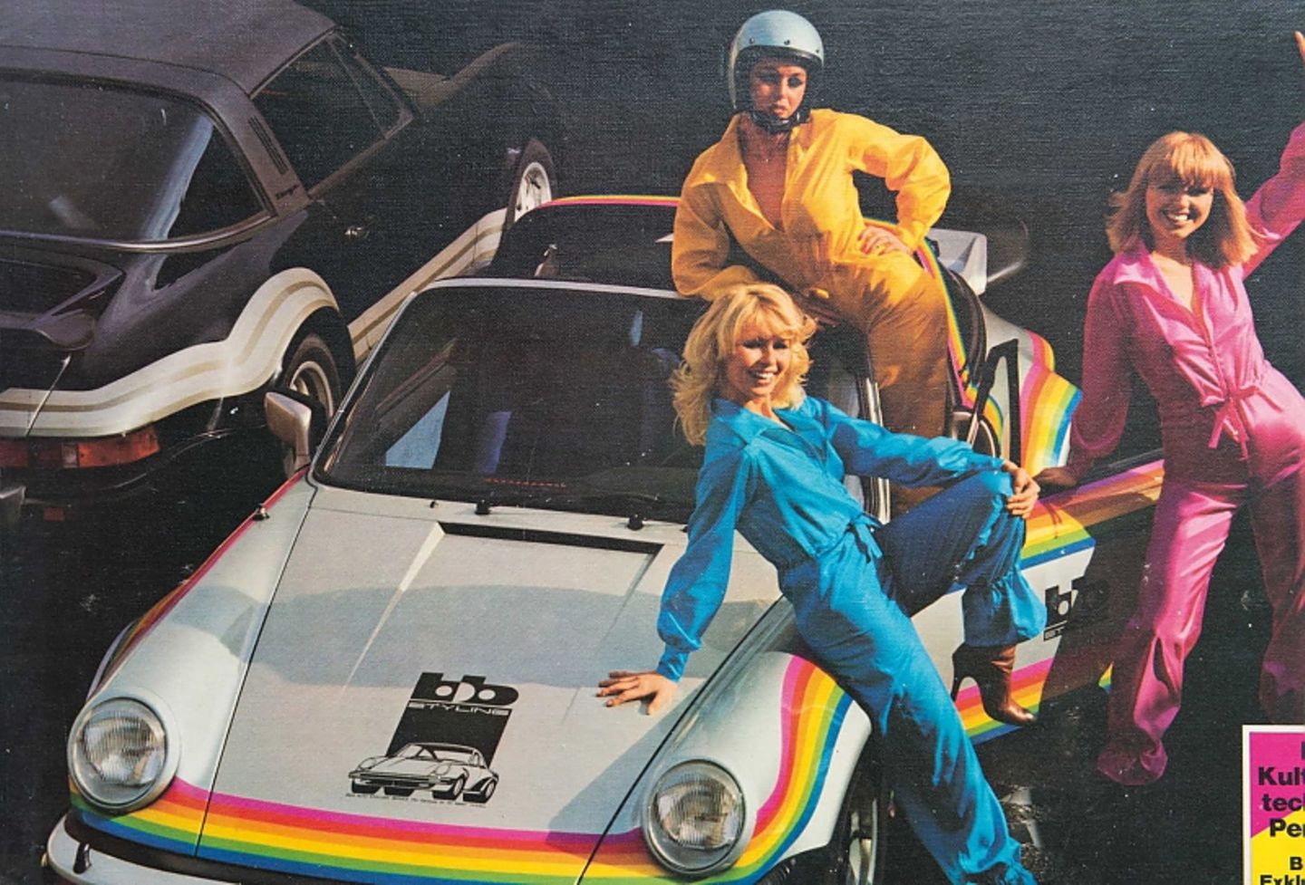 Die Regenbogen-Porsches wurden ansprechend in Szene gesetzt