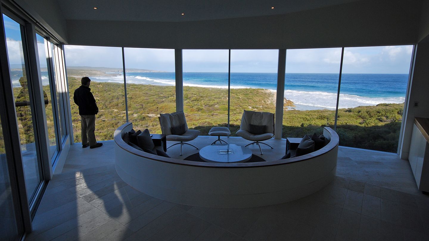 Blick aus einem der suiten in der Southern Ocean Lodge