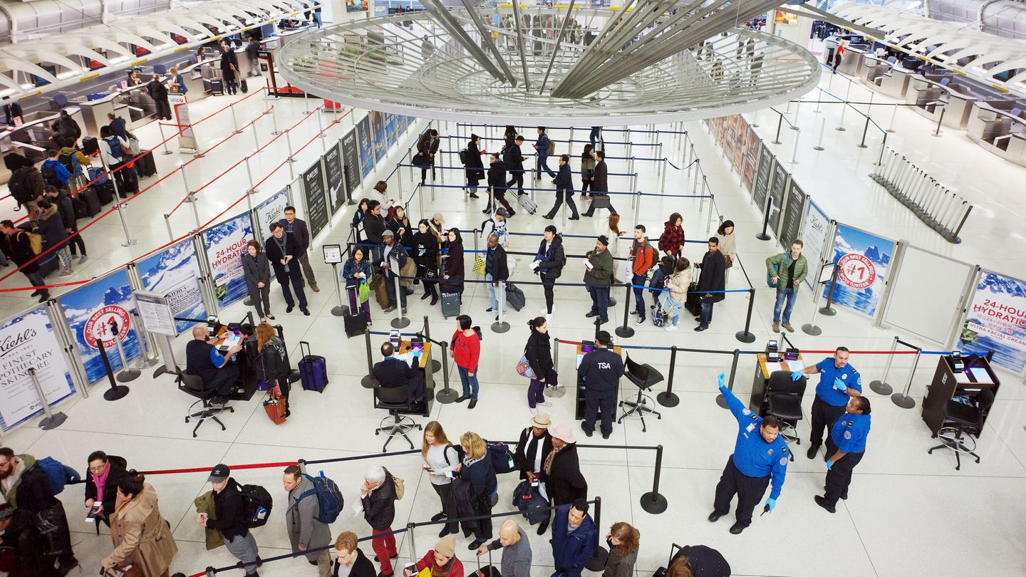 Warteschlangen am John F. Kennedy Airport
