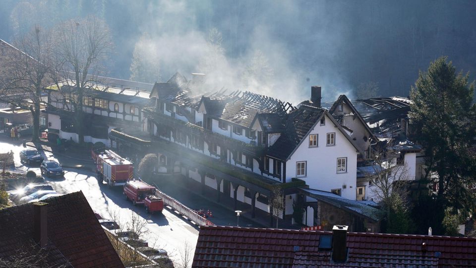 Nach Brand: Ruine der 