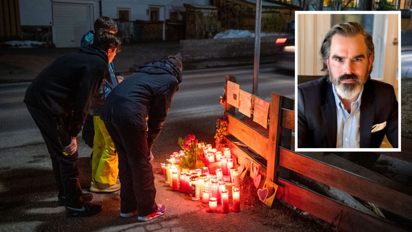 Blumen und Kerzen liegen an der Unglücksstelle. Rechts oben: Rechtsanwalt Arne Egging