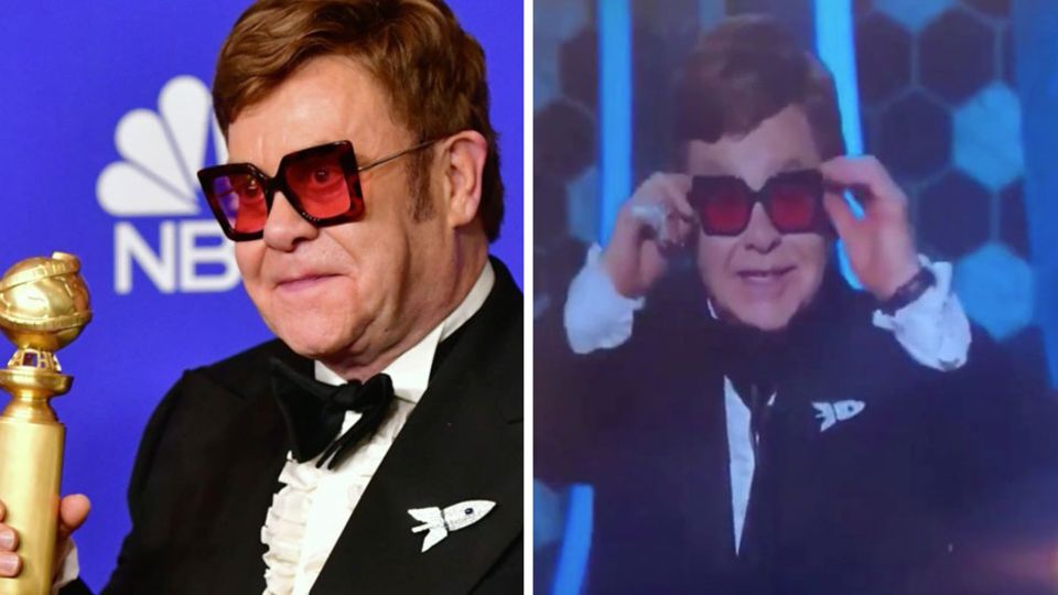 Elton John überrascht die Zuschauer bei den Golden Globes Elton John überrascht die Zuschauer bei den Golden Globes