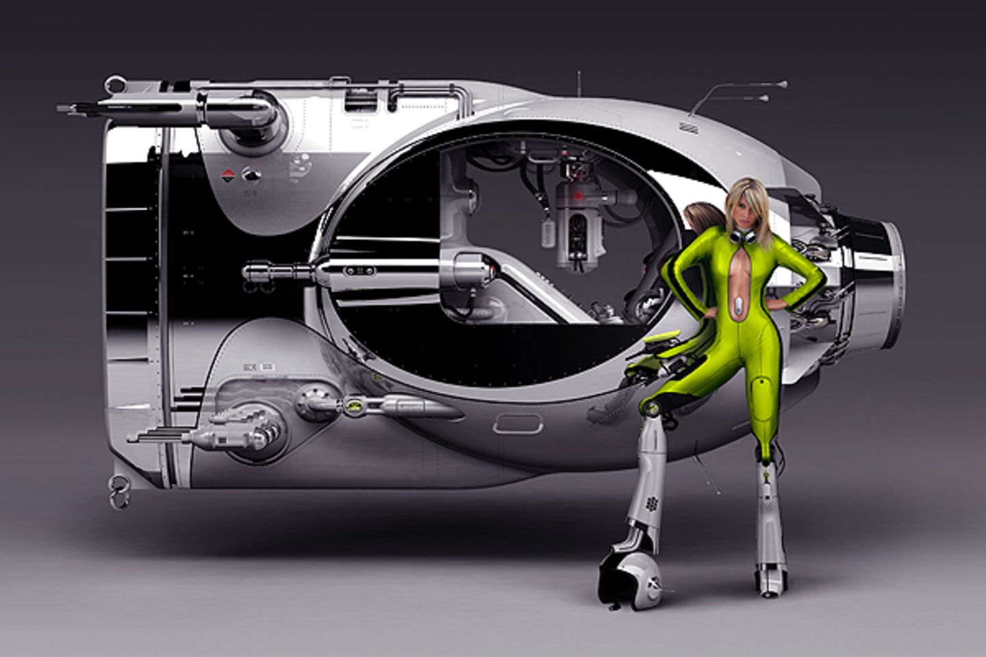 Nicht nur das, Simon hielt sogar die Historie des fiktiven Herstellers, Cosmic Motors beheimatet in der Galaxion Galaxie, inklusive der minutiösen Lebensgeschichte des Gründer-Bruderpaars Osni und Fritz Redooa fest - bis hin zum tragischem Tod der Brüder bei einem Rennunfall mit den - trefflichst benannten - "Sexy Magrela Race Ships".
