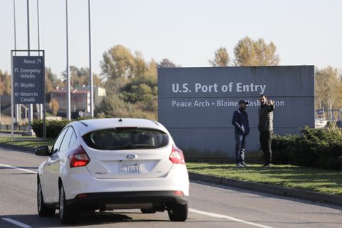 Der "Peace Arch"-Grenzübergang nahe der Stadt Blaine, im US-Bundesstaat Washington