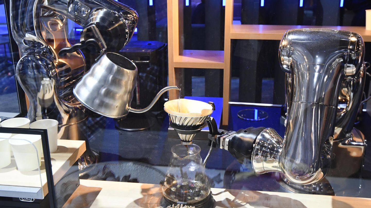 Kaffee Roboter Roboter Kaffee