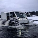 Ein großer Vorzug des Sherps ist es, dass er auch bei brüchigen Eis die Flussläufe befahren kann.