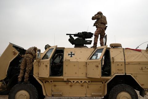 Deutsche Soldaten am Nato-Militärstützpunkt in Camp Marmal (Afghanistan)
