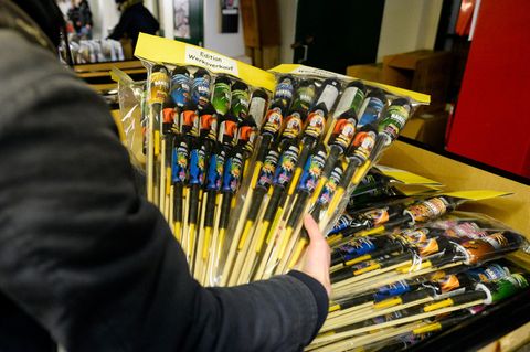 Silvester-Raketen des Feuerwerksherstellers Weco
