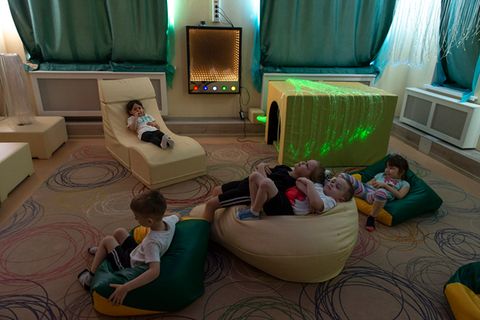 Außen Kälte, innen Luxus: Der Entspannungsraum im Kindergarten "Schneeflocke" in der russischen Arktis