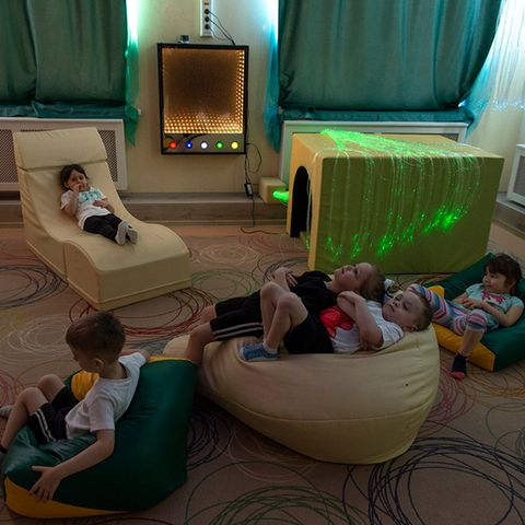 Außen Kälte, innen Luxus: Der Entspannungsraum im Kindergarten "Schneeflocke" in der russischen Arktis