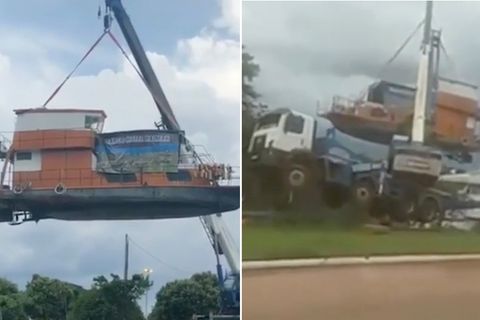 Brasilien: Kran-Manöver geht nach hinten los