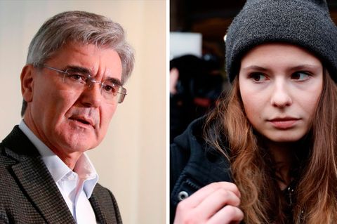 Siemens-Chef Joe Kaeser und Friday-for-Future Aktivistin Luisa Neubauer nach ihrem Treffen in Berlin
