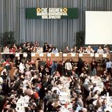 13.Januar 1980, Karlsruhe: Aufnahme vom Gründungsparteitag der "Grünen" 
