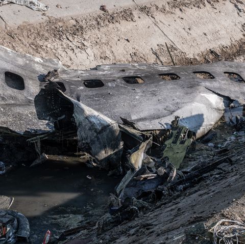 Die ukrainische Maschine ging nach dem Treffer durch die iranische Rakete brennend zu Boden