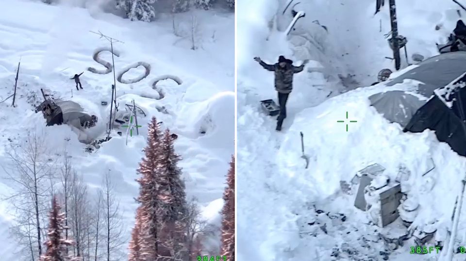 Tyson Steele überlebt 23 Tagen in Alaska, nachdem sein Haus niederbrennt. Tyson Steele überlebt 23 Tagen in Alaska, nachdem sein Haus niederbrennt.