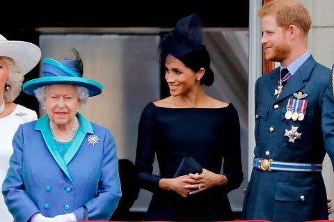 Queen Elizabeth II., Herzogin Meghan und Prinz Harry