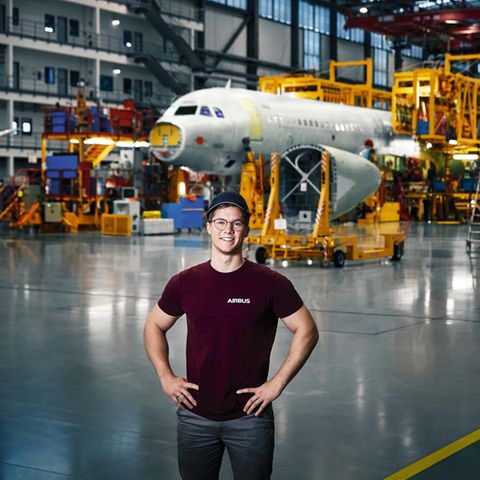 Marlon Daras im Airbuswerk