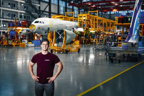 Marlon Daras im Airbuswerk