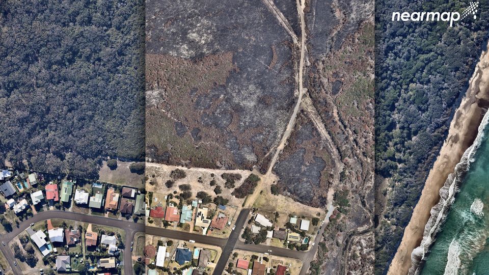 Vorher-Nachher-Bilder: Australien, ein verbranntes Land: Luftbilder zeigen die Zerstörungen durch die Buschfeuer Vorher-Nachher-Bilder: Australien, ein verbranntes Land: Luftbilder zeigen die Zerstörungen durch die Buschfeuer