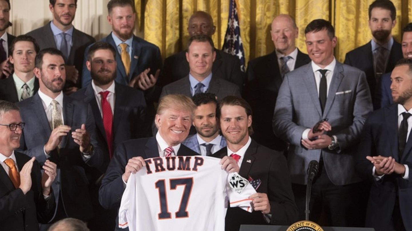 Major League Baseball: Spieler und Staff der Houston Astros 2018 zu Gast im Weißen Haus