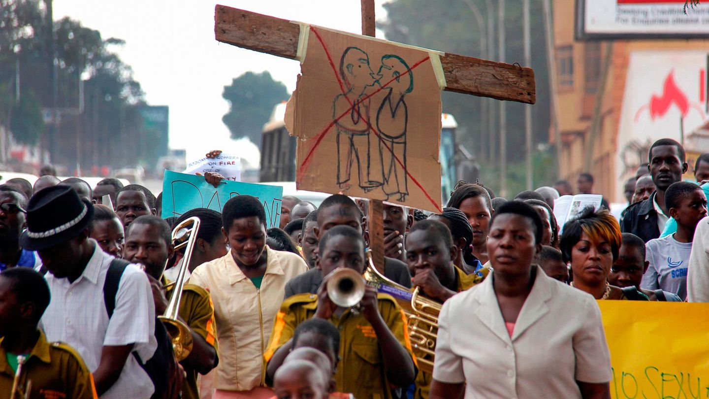 Anti-LGBTQI-Proteste in Ugandas Hauptstadt Kampala im August 2014