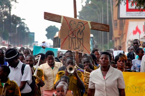 Anti-LGBTQI-Proteste in Ugandas Hauptstadt Kampala im August 2014