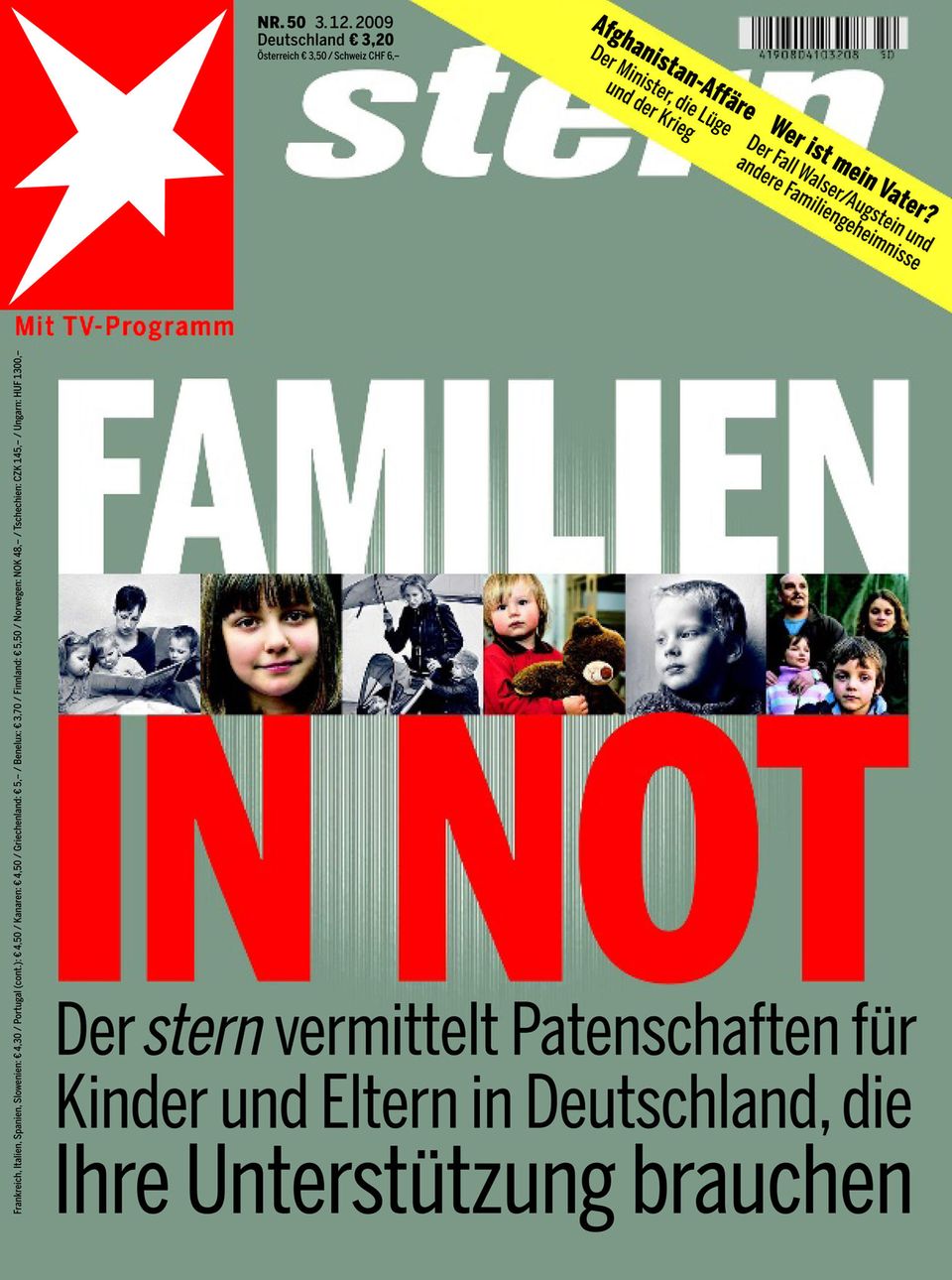 "Familien in Not": Das stern-Cover vom 3. Dezember 2009