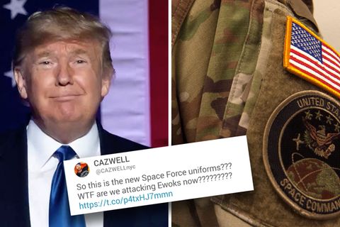 Twitter lacht über die Uniformen von Donald Trumps Space Force