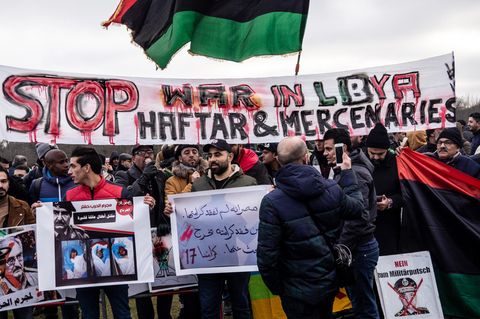 Demonstrationen am Rande der Libyen-Konferenz
