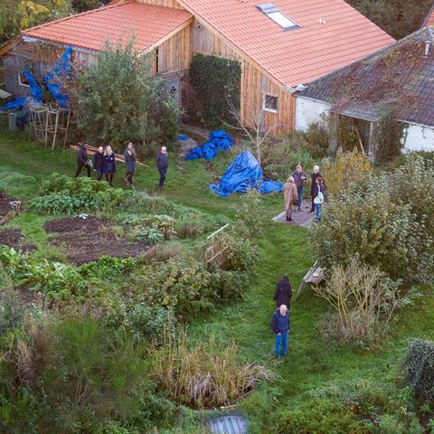 Luftbild des Bauernhofes in Ruinerwold
