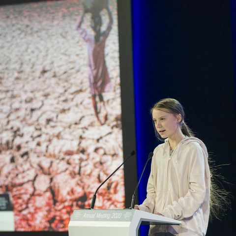 Greta Thunberg, Umweltaktivistin und Schülerin aus Schweden, spricht beim Weltwirtschaftsforum (WEF)