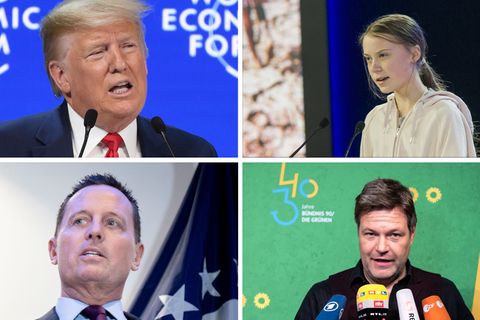 US-Präsident Donald Trump, Greta Thunberg, US-Botschafter Richard Grenell, Grünen-Chef Robert Habeck