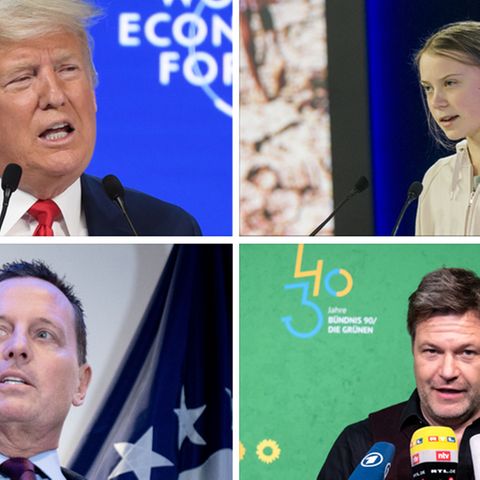 US-Präsident Donald Trump, Greta Thunberg, US-Botschafter Richard Grenell, Grünen-Chef Robert Habeck