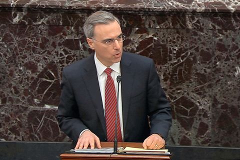 Pat Cipollone, Leiter des Verteidigerteams von Donald Trump, spricht im US-Senat