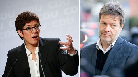 CDU-Chefin Annegret Kramp-Karrenbauer (links) kritisiert Grünen-Chef Robert Habeck wegen seiner Äußerungen zu Trump
