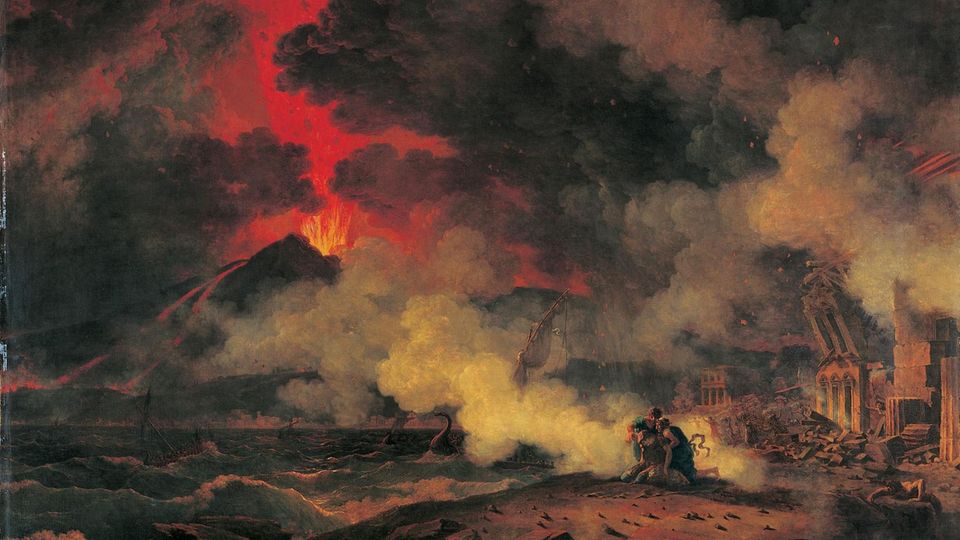 Ausbruch des Vesuv und der Tod des Plinius von Pierre Henri de Valenciennes