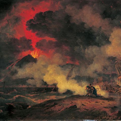 Ausbruch des Vesuv und der Tod des Plinius von Pierre Henri de Valenciennes