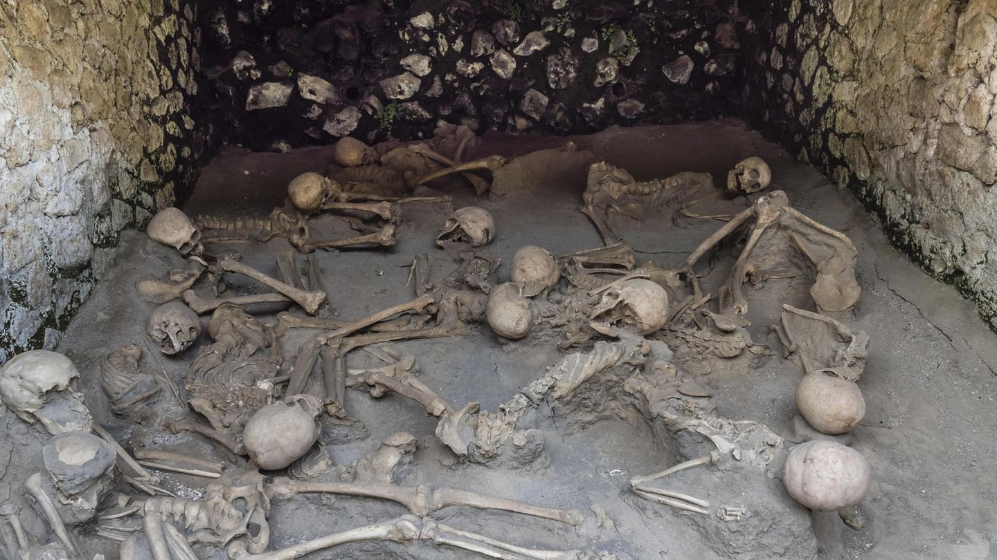Ausgrabungsstätte in Herculaneum: Die Skelette der vom Vesuv-Ausbruch überraschten Bewohner sind erstaunlich gut erhalten