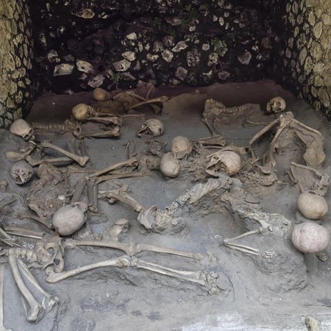 Ausgrabungsstätte in Herculaneum: Die Skelette der vom Vesuv-Ausbruch überraschten Bewohner sind erstaunlich gut erhalten