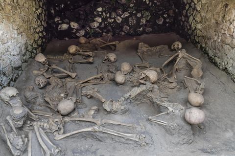Ausgrabungsstätte in Herculaneum: Die Skelette der vom Vesuv-Ausbruch überraschten Bewohner sind erstaunlich gut erhalten