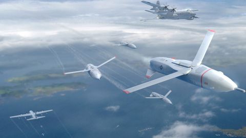 Ziel des Projektes ist es, einen ganzen Drohnenschwarm von der C-130 A aus zu starten und die Drohnen wieder an Bord zu holen.