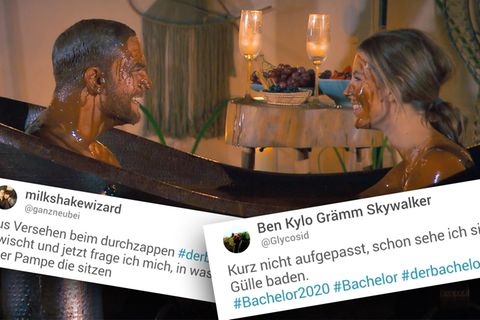 Der Bachelor: Sebastian Preuss und Wioleta in einer Schokoladen-Wanne