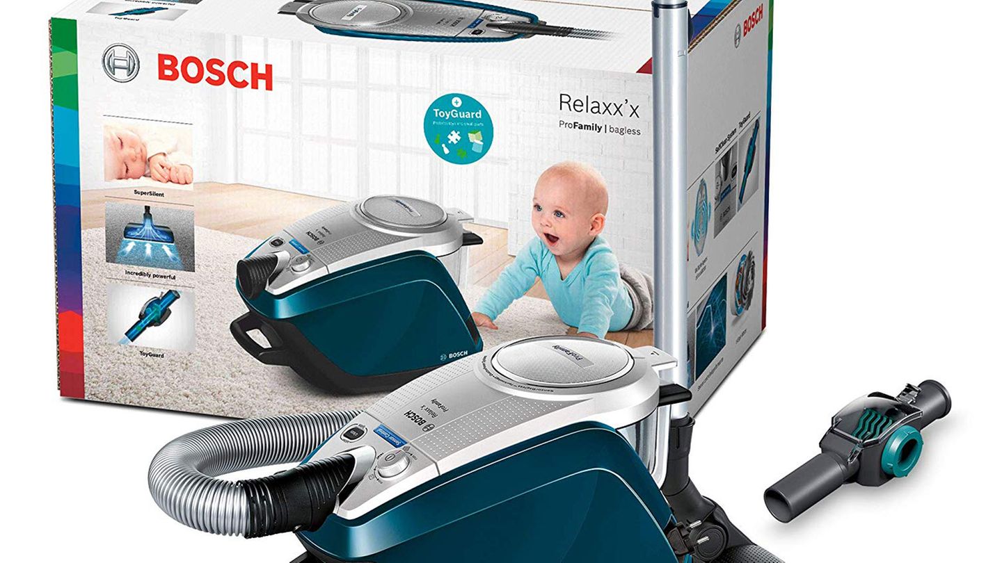 Bosch BGS5FMLY2 Relaxx'x  Das Gerät von Bosch kommt ohne E-Bürste aus und wird dennoch mit Tierhaaren fertig. "Effektiv gegen Tierhaare", lautet das Urteil. Die Gesamtnote ist 2,2. Mit 330 Euro ist das Gerät viel billiger als der geringfügig bessere Testsieger. Dazu ist es auch noch sehr viel leiser, leistet sich aber Schwächen auf Hartboden. Der BGS5FMLY2 Relaxx'x ist das beste Gerät ohne Beutel.