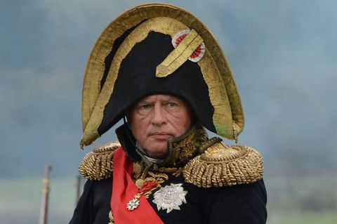 Der Historiker Oleg Sokolow als Napoleon Bonaparte bei einer historischen Rekonstrukions-Show 