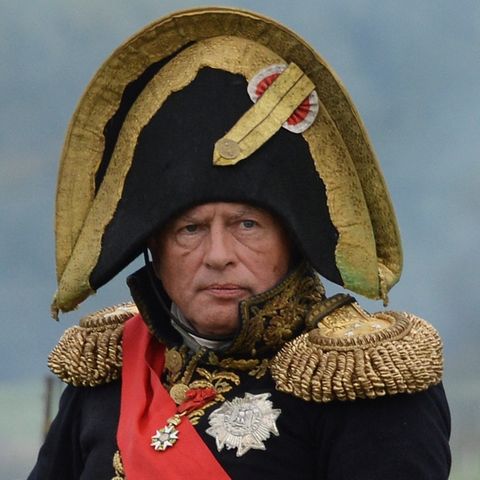 Der Historiker Oleg Sokolow als Napoleon Bonaparte bei einer historischen Rekonstrukions-Show 