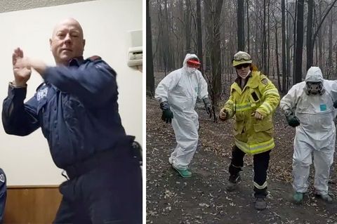 Buschbrände in Australien: Tanzen in der Gefahrenzone: Feuerwehrmann begeistert Internet mit diesen Moves