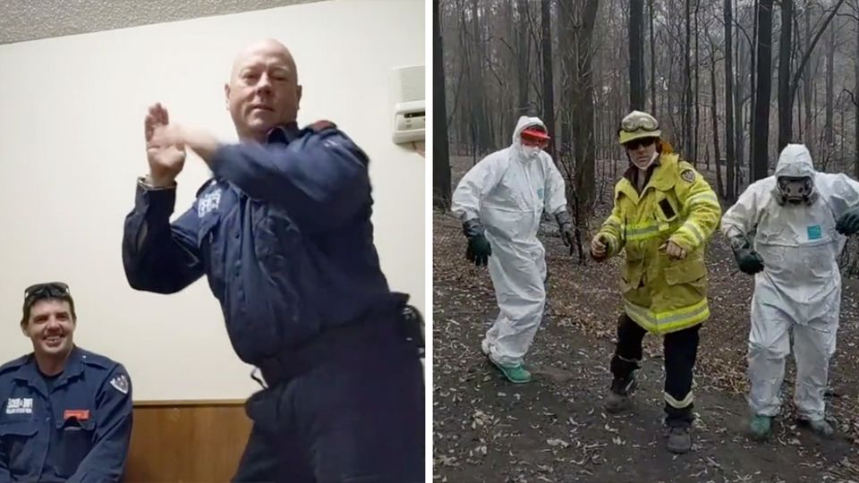 Buschbrände in Australien: Tanzen in der Gefahrenzone: Feuerwehrmann begeistert Internet mit diesen Moves Buschbrände in Australien: Tanzen in der Gefahrenzone: Feuerwehrmann begeistert Internet mit diesen Moves
